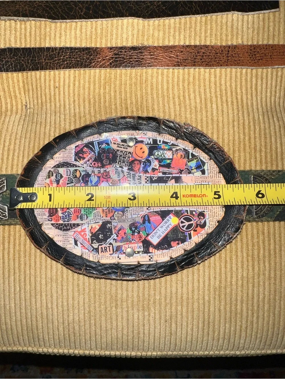 Leather accent belt